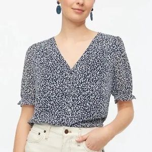 🎉 *3 for $25* JCrew Floral Puff Sleeve Button Down Shirt L